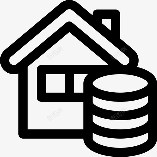 住宅房地产44直线图标svg_新图网 https://ixintu.com 住宅 房地产44 直线