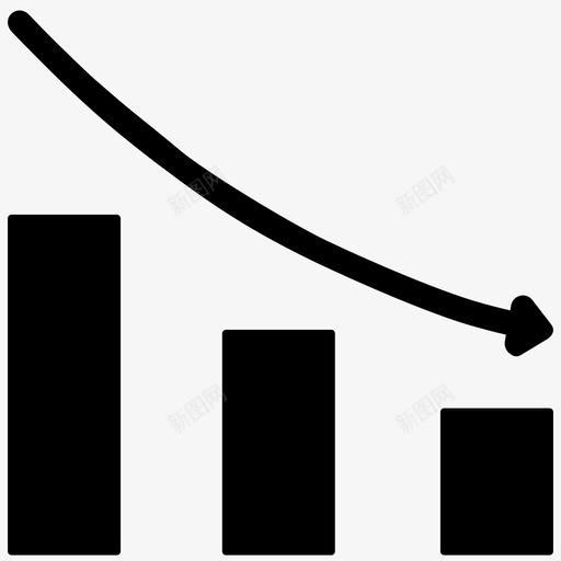 递减图展开下跌图标svg_新图网 https://ixintu.com 下跌 亏损 展开 负数 递减图