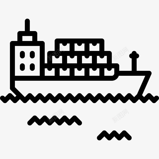 船箱货物图标svg_新图网 https://ixintu.com 交货 包装 商店1 箱 船 货物 集装箱