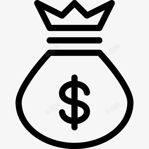 钱袋商业金融直系图标svg_新图网 https://ixintu.com 商业金融 直系 钱袋