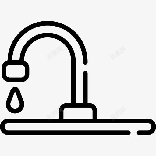 水龙头浴室2线性图标svg_新图网 https://ixintu.com 水龙头 浴室2 线性