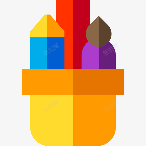 铅笔盒创意工具12扁平图标svg_新图网 https://ixintu.com 创意工具12 扁平 铅笔盒