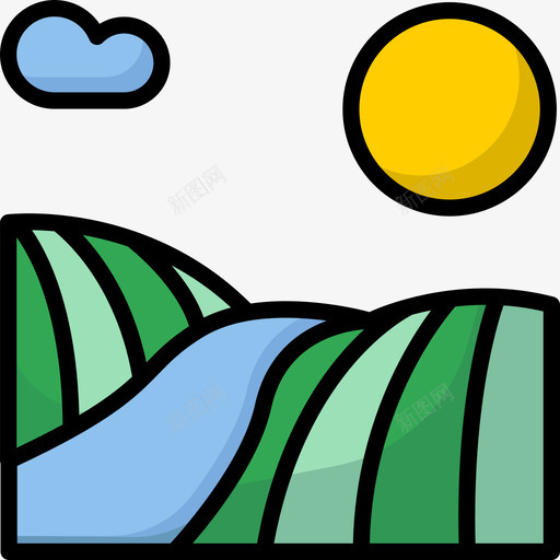 河流自然8线性颜色图标svg_新图网 https://ixintu.com 河流 线性颜色 自然8