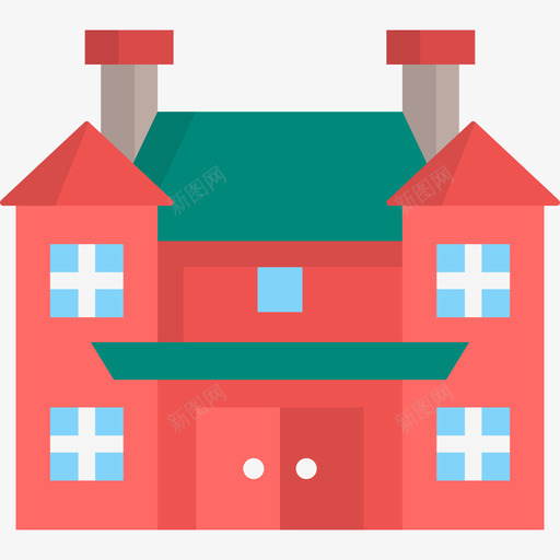 维多利亚式住宅类型2平房图标svg_新图网 https://ixintu.com 平房 类型2 维多利亚式住宅