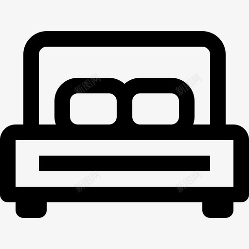 双人床家具和家居3间直线型图标svg_新图网 https://ixintu.com 双人床 家具和家居3间 直线型