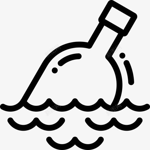 瓶子里的信息水手2号直线型图标svg_新图网 https://ixintu.com 水手2号 瓶子里的信息 直线型