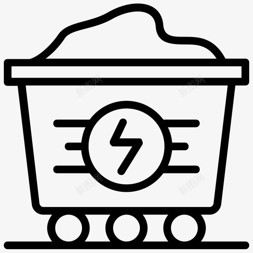 煤矿运煤车采煤图标svg_新图网 https://ixintu.com 煤矿 矿车 能源线图标 运煤车 采煤 采矿过程