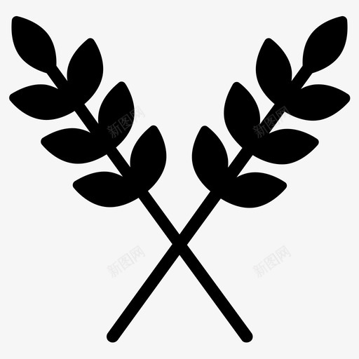 小麦大麦面筋图标svg_新图网 https://ixintu.com 大麦 天然林 小麦 树叶 树木 植物 生态园林 粮食 面筋