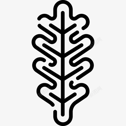 橡树叶秋季22线形图标svg_新图网 https://ixintu.com 橡树叶 秋季22 线形