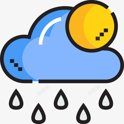 雨英格兰11线性颜色图标svg_新图网 https://ixintu.com 线性颜色 英格兰11 雨