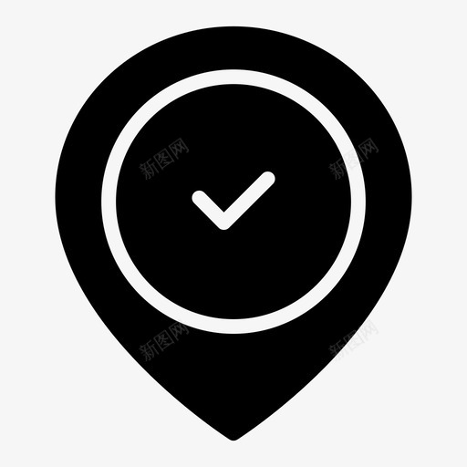 占位符复选标记地图图标svg_新图网 https://ixintu.com pin 位置 占位符 地图 复选标记 确定