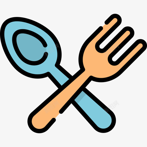 餐具生日10线性颜色图标svg_新图网 https://ixintu.com 生日10 线性颜色 餐具