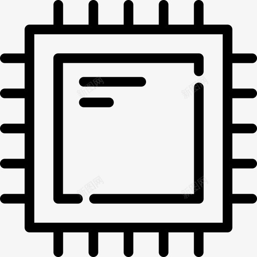 Cpu电子对象线性图标svg_新图网 https://ixintu.com Cpu 电子对象 线性