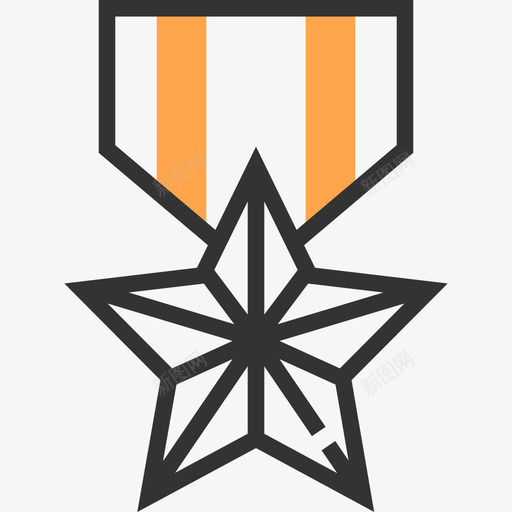 勋章军11黄影图标svg_新图网 https://ixintu.com 军11 勋章 黄影