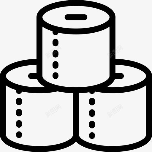卫生纸浴室用品2线状图标svg_新图网 https://ixintu.com 卫生纸 浴室用品2 线状