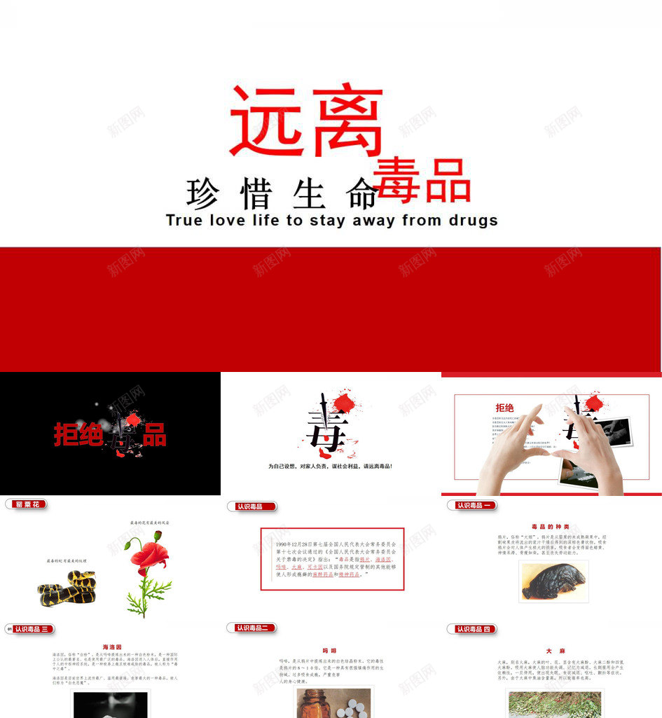 红白商务毒品认识禁毒教育宣传PPT模板_新图网 https://ixintu.com 商务 宣传 教育 毒品 禁毒 红白 认识