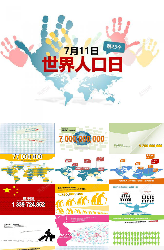 精品世界人口日宣传PPT模板_新图网 https://ixintu.com 世界 人口日 宣传 精品