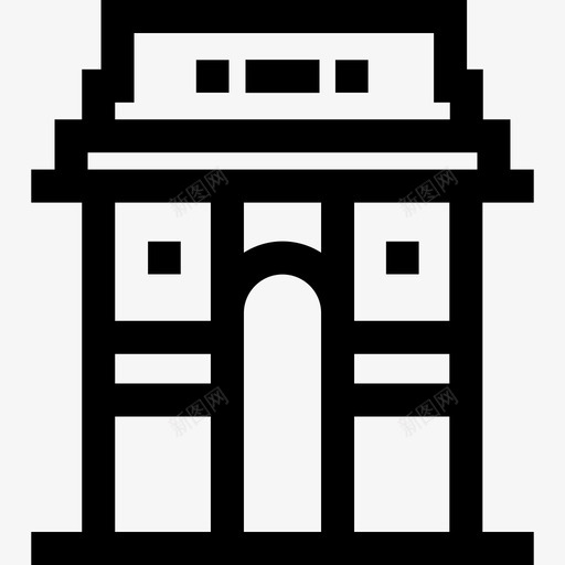 印度门印度独立日3直线图标svg_新图网 https://ixintu.com 印度独立日3 印度门 直线