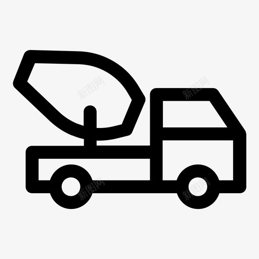 混凝土运输车混凝土搅拌车施工图标svg_新图网 https://ixintu.com 施工 混凝土搅拌车 混凝土运输车