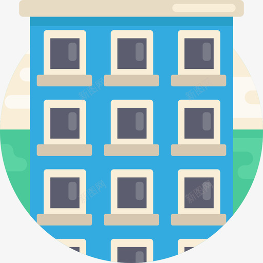 公寓城市建筑元素图标svg_新图网 https://ixintu.com 公寓 城市建筑元素