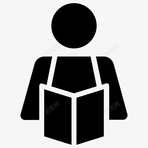 学生学习者读者图标svg_新图网 https://ixintu.com 在线学习字形图标 学习者 学生 学者 读者