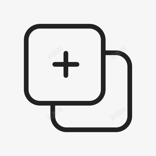 添加应用程序按钮图标svg_新图网 https://ixintu.com 层 应用程序 按钮 方形 添加