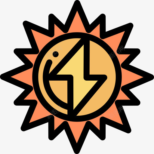 太阳可再生能源10线性颜色图标svg_新图网 https://ixintu.com 可再生能源10 太阳 线性颜色