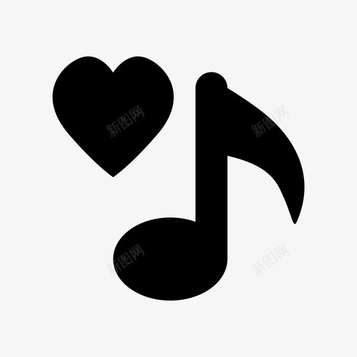 情歌音乐音符图标svg_新图网 https://ixintu.com 情歌 浪漫 音乐 音符