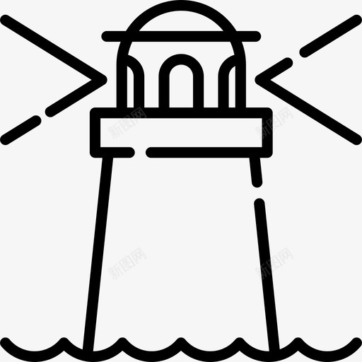 灯塔海洋生物6直线型图标svg_新图网 https://ixintu.com 海洋生物6 灯塔 直线型