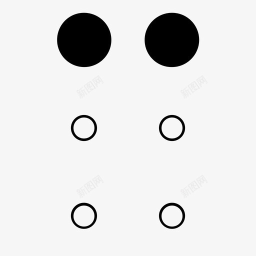 盲文c字母表盲文图标svg_新图网 https://ixintu.com 凸点 字母表 点 盲文 盲文c 触摸