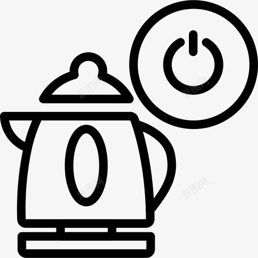水壶家庭自动化4线性图标svg_新图网 https://ixintu.com 家庭自动化4 水壶 线性