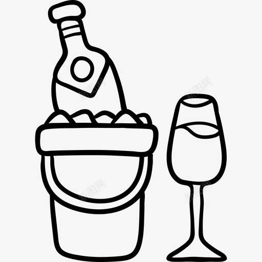 香槟酒店服务6黑色图标svg_新图网 https://ixintu.com 酒店服务6 香槟 黑色