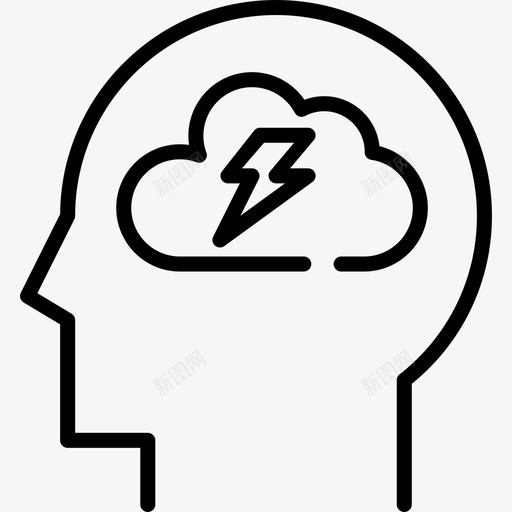 抑郁心理学线性图标svg_新图网 https://ixintu.com 心理学 抑郁 线性