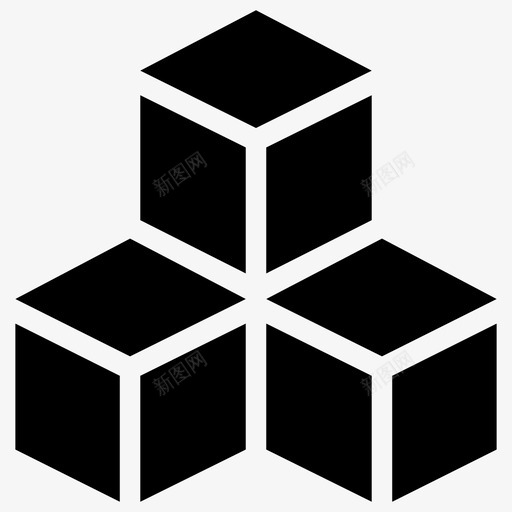 冰块盒子冰镇饮料图标svg_新图网 https://ixintu.com 冰块 冰镇饮料 塑料包装和一次性餐具字形图标 方块 盒子