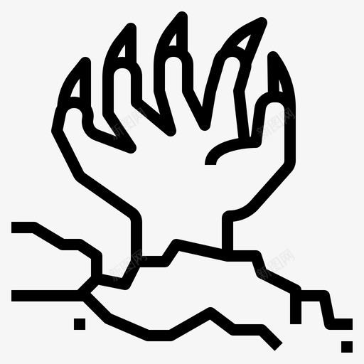 坟墓万圣节手图标svg_新图网 https://ixintu.com 万圣节 僵尸 坟墓 恐怖 手
