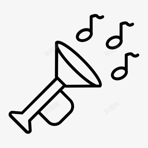 小号音乐独立瘦图标svg_新图网 https://ixintu.com 小号 独立瘦 音乐