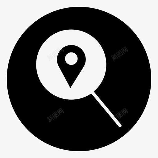 搜索位置查找位置定位地址图标svg_新图网 https://ixintu.com 位置和导航黑色填充减去前面 地图 定位地址 搜索位置 搜索地址 查找位置