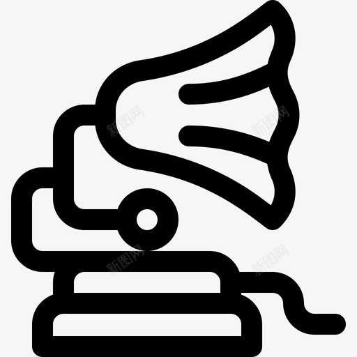 留声机复古装饰11线性图标svg_新图网 https://ixintu.com 复古装饰11 留声机 线性