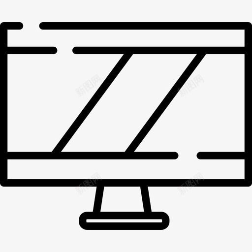 电视电影院9线性图标svg_新图网 https://ixintu.com 电影院9 电视 线性