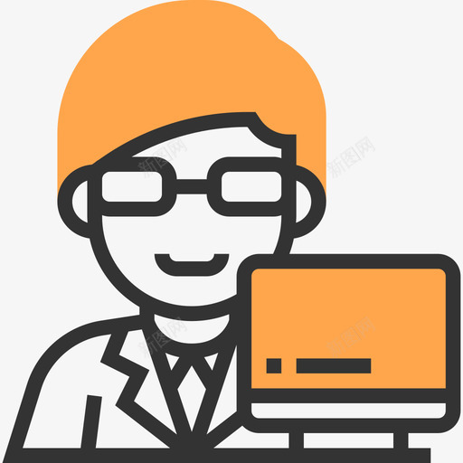 上班族职业3黄影图标svg_新图网 https://ixintu.com 上班族 职业3 黄影