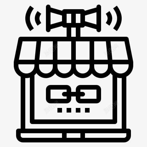 推广商店链接在线图标svg_新图网 https://ixintu.com 分享 在线 在线营销 推广商店 链接