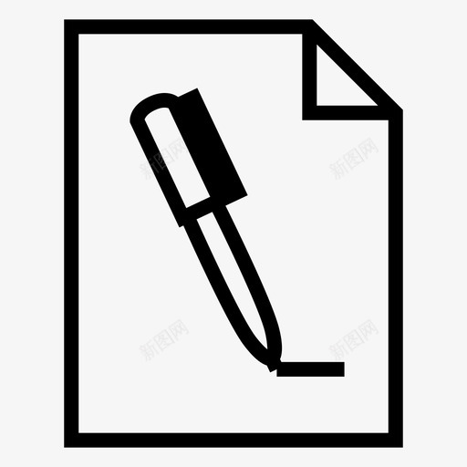 内容撰写合同图标svg_新图网 https://ixintu.com 内容 合同 撰写 文档 材料 编辑 财务2