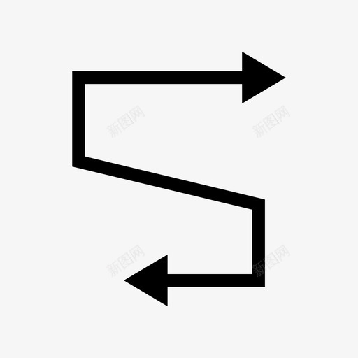 箭头方向指针图标svg_新图网 https://ixintu.com 实心细箭头 指针 方向 符号 箭头 锯齿形