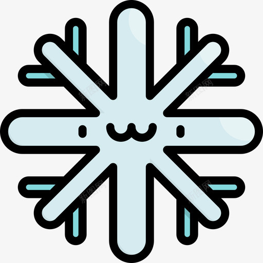 雪花天气50线形颜色图标svg_新图网 https://ixintu.com 天气50 线形颜色 雪花