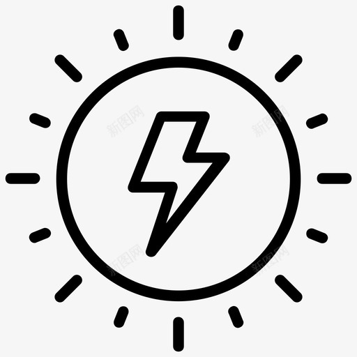 太阳能光伏板太阳能发电图标svg_新图网 https://ixintu.com 光伏板 太阳能 太阳能发电 太阳能板 能量线图标