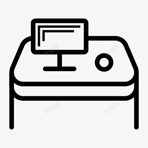 办公桌电脑显示器图标svg_新图网 https://ixintu.com 办公桌 屏幕 显示器 桌子 电脑