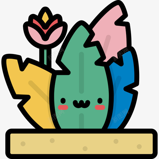 植物川维夏季性状3线状颜色图标svg_新图网 https://ixintu.com 川维夏季性状3 植物 线状颜色
