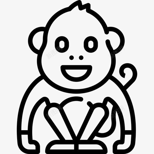 猴子动物和自然3线性图标svg_新图网 https://ixintu.com 动物和自然3 猴子 线性