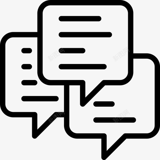 聊天对话3直系图标svg_新图网 https://ixintu.com 对话3 直系 聊天
