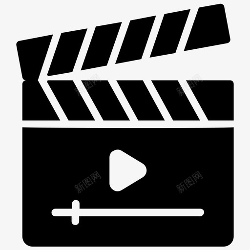 视频制作拍板企业视频图标svg_新图网 https://ixintu.com 企业视频 内容设计制作字形图标 媒体制作 宣传视频 拍板 电影制作 视频制作